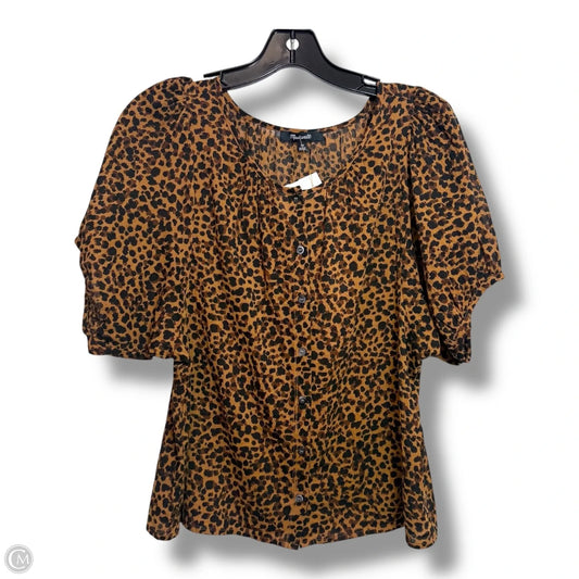 Top Short Sleeve By Madewell In Animal Print, Size: Xs