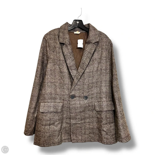 Blazer By Hem & Thread In Plaid Pattern, Size: L