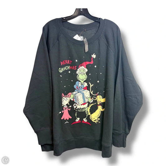 Grinch Sweatshirt Crewneck By Clothes Mentor In Black, Size: 3x