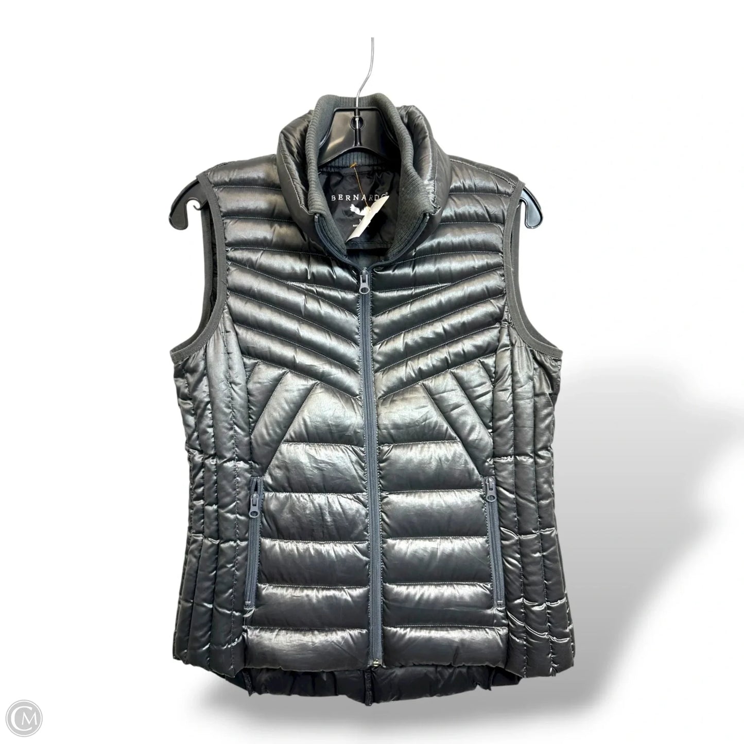 Vest Puffer & Quilted By Bernardo In Grey, Size: S