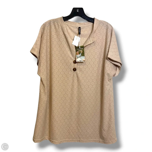 Top Short Sleeve By Cmf In Beige, Size: Xl