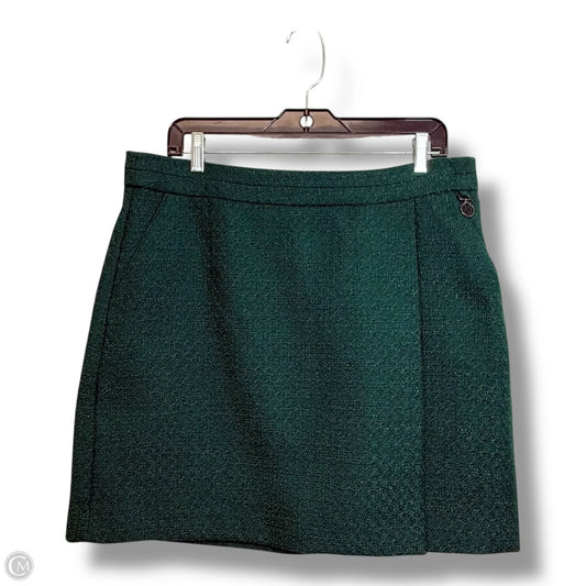 Tweed mini Skirt Designer By Karl Lagerfeld In Green, Size: 12