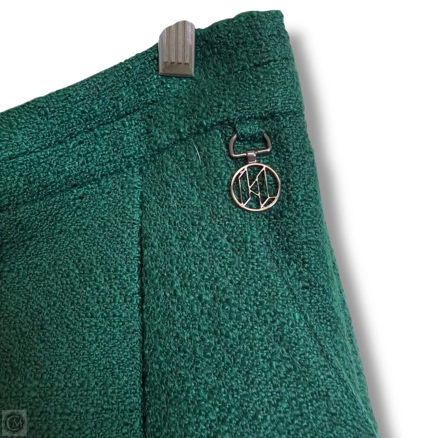 Tweed mini Skirt Designer By Karl Lagerfeld In Green, Size: 12