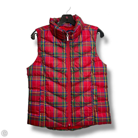 Vest Puffer & Quilted By Lands End In Plaid Pattern, Size: S