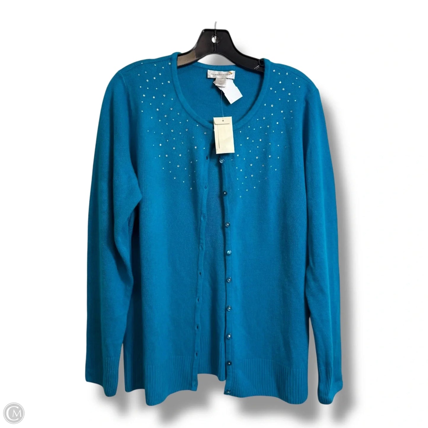 Cardigan By Christopher And Banks In Aqua, Size: L