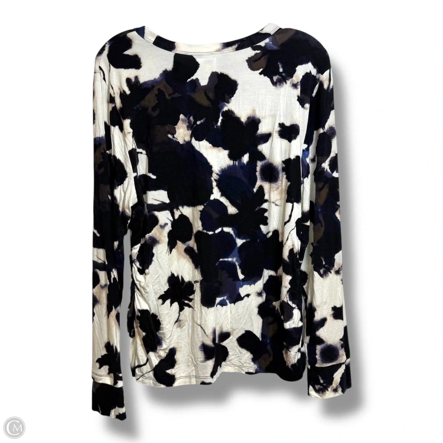 Top Long Sleeve Basic By Simply Vera In Tie Dye Print, Size: Xxl