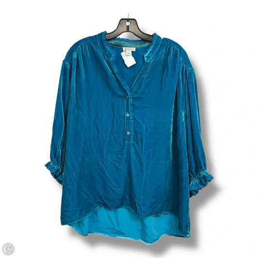Top Short Sleeve By Sundance In Aqua, Size: L