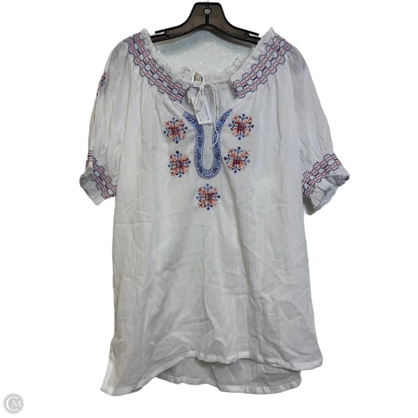 Top Short Sleeve By Cmf In White, Size: Xl