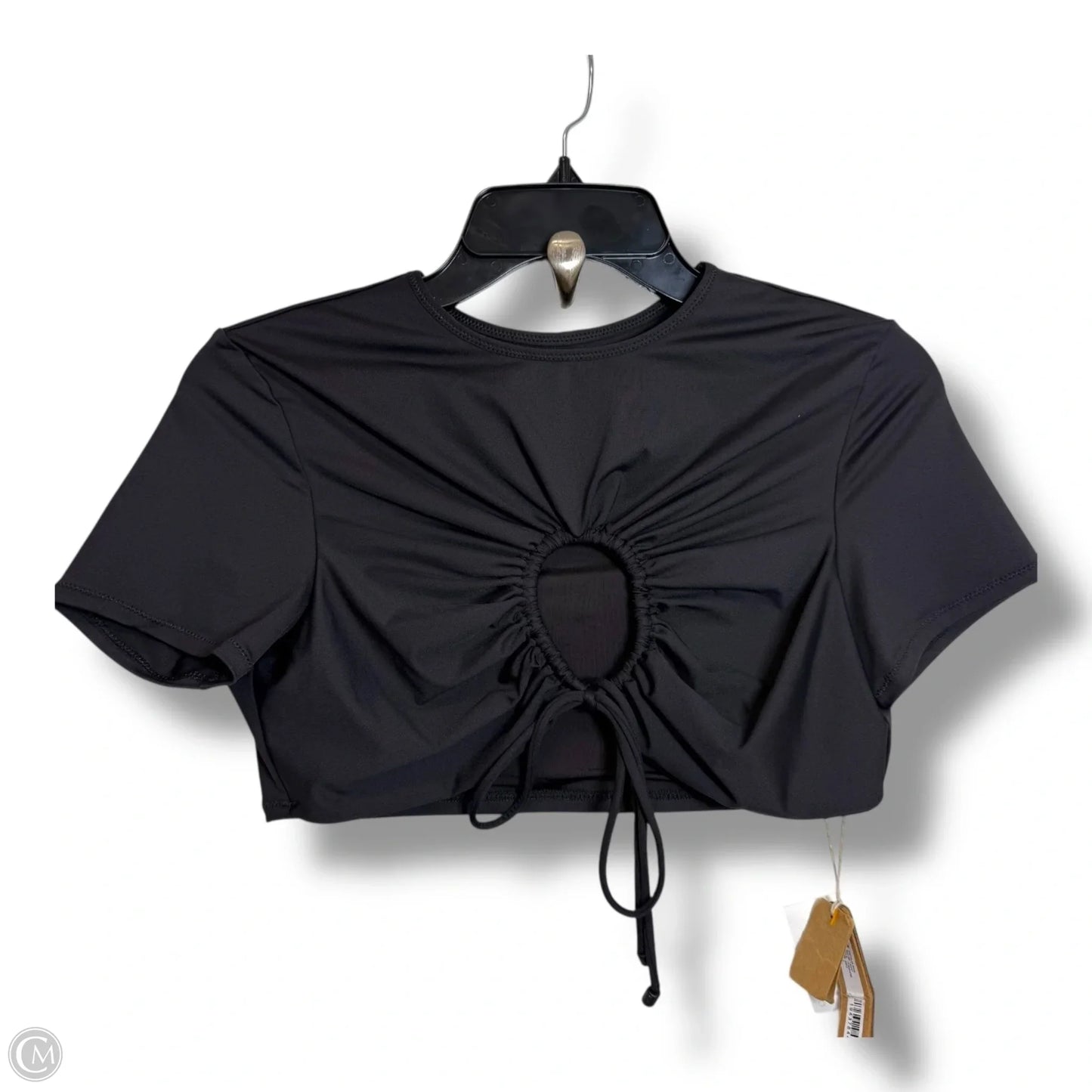 Swim Top Short Sleeve By Skims In Black, Size: L