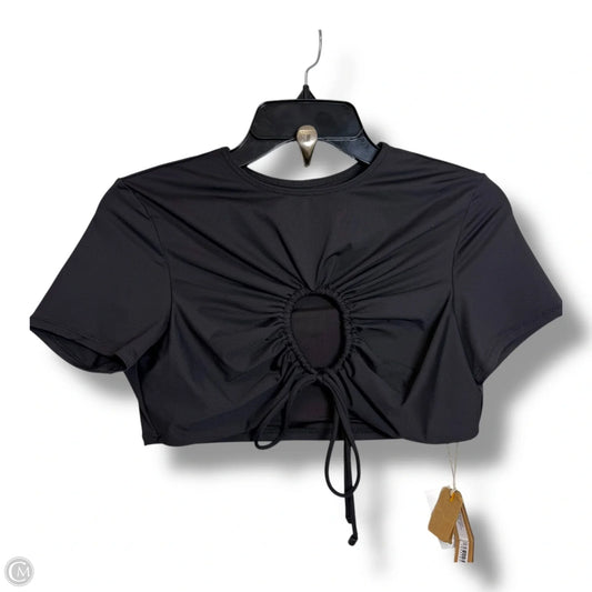 Swim Top Short Sleeve By Skims In Black, Size: L