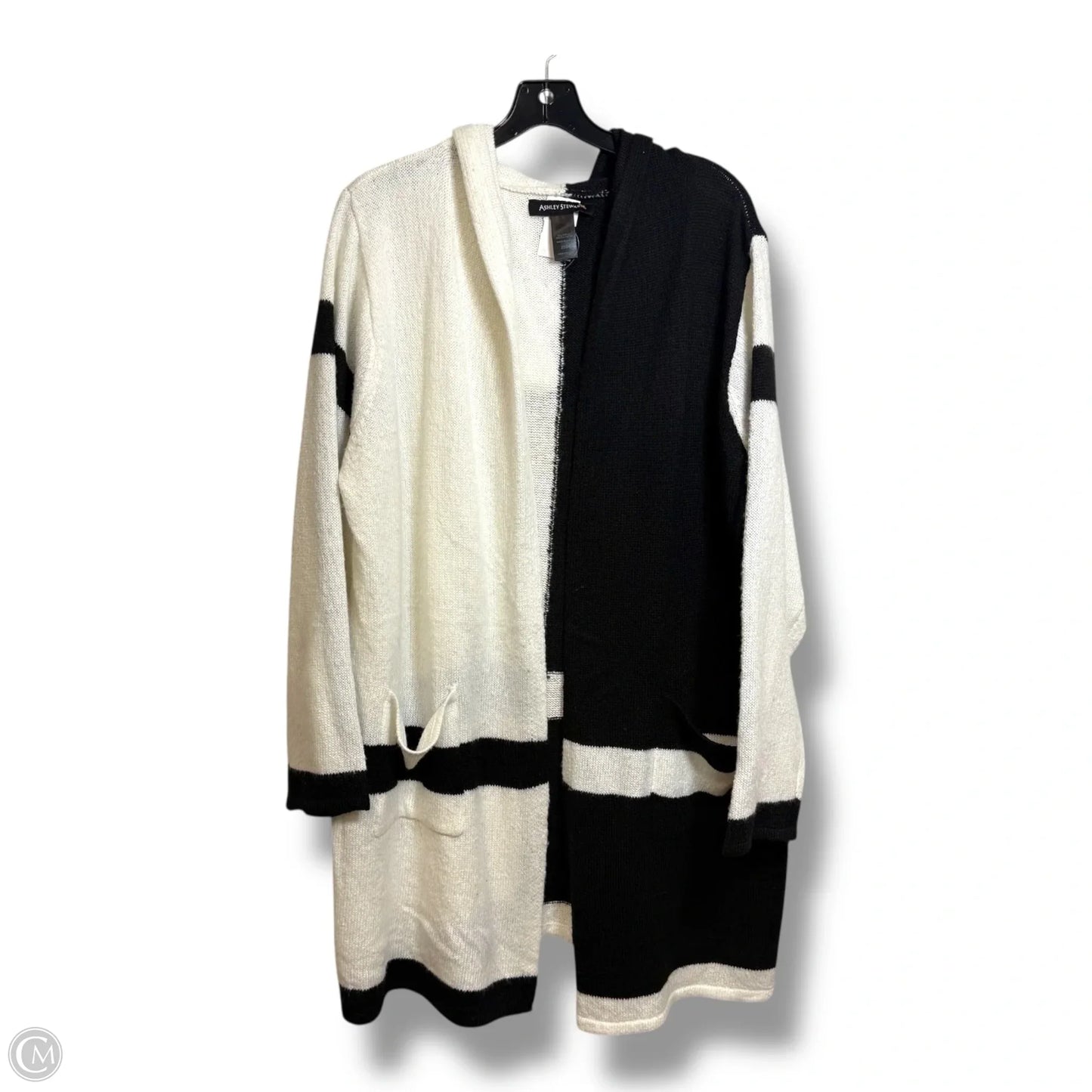 Cardigan By Ashley Stewart In Black & White, Size: 2x