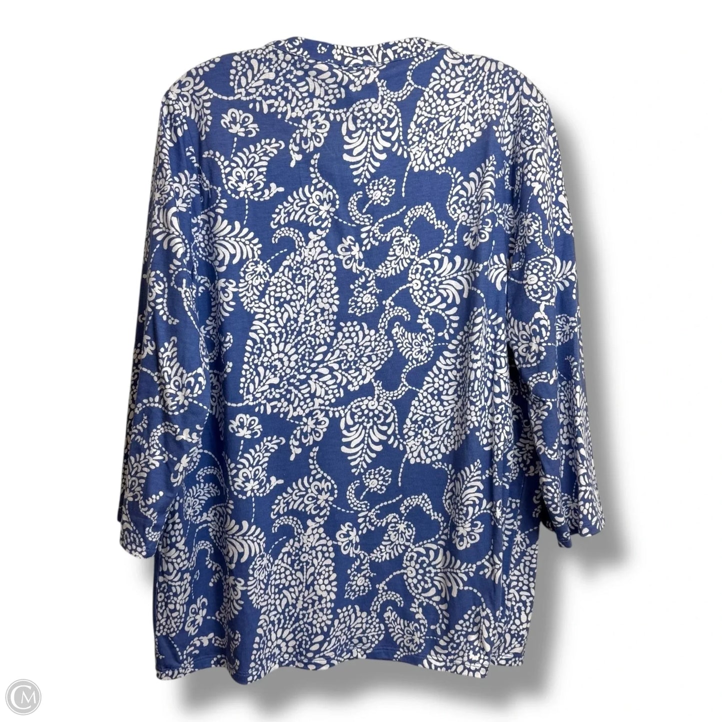 Top 3/4 Sleeve By Chicos In Blue, Size: M