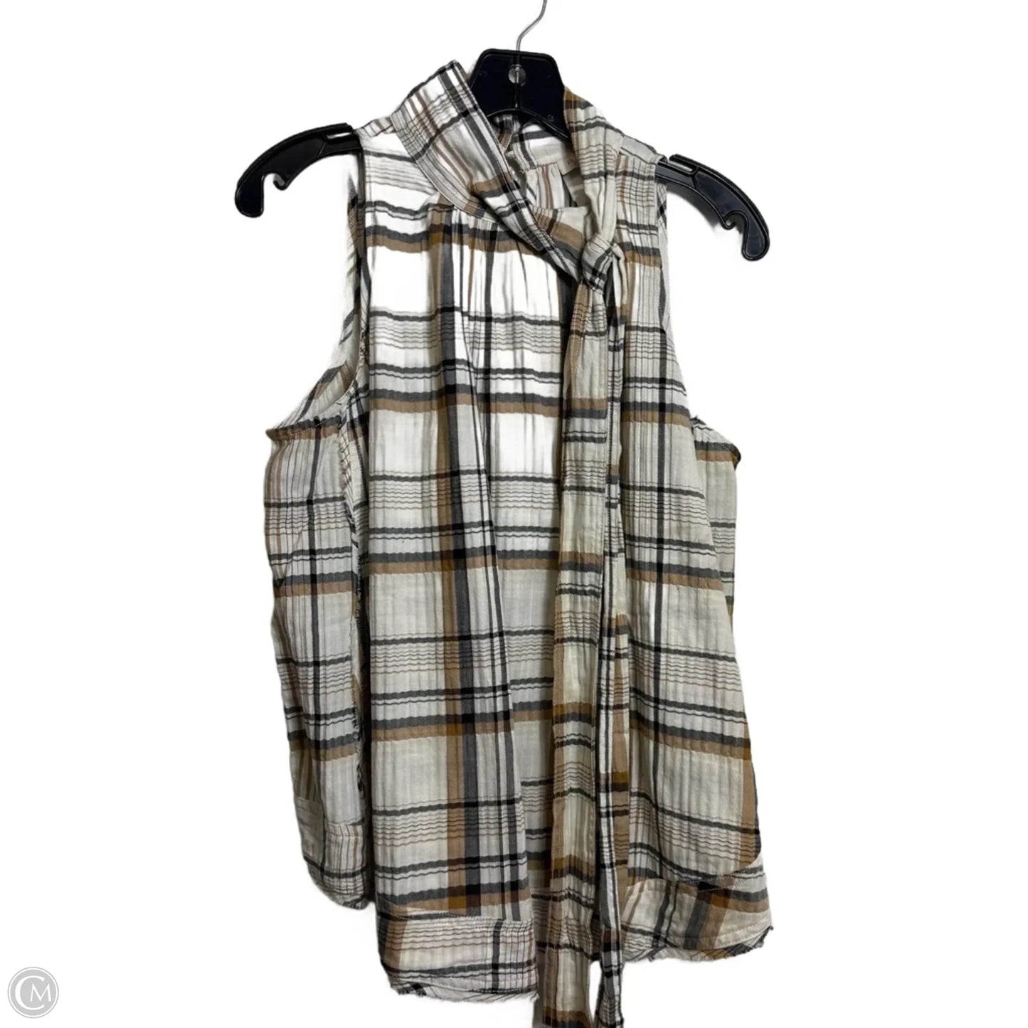 Top Sleeveless By Pilcro In Plaid Pattern, Size: M