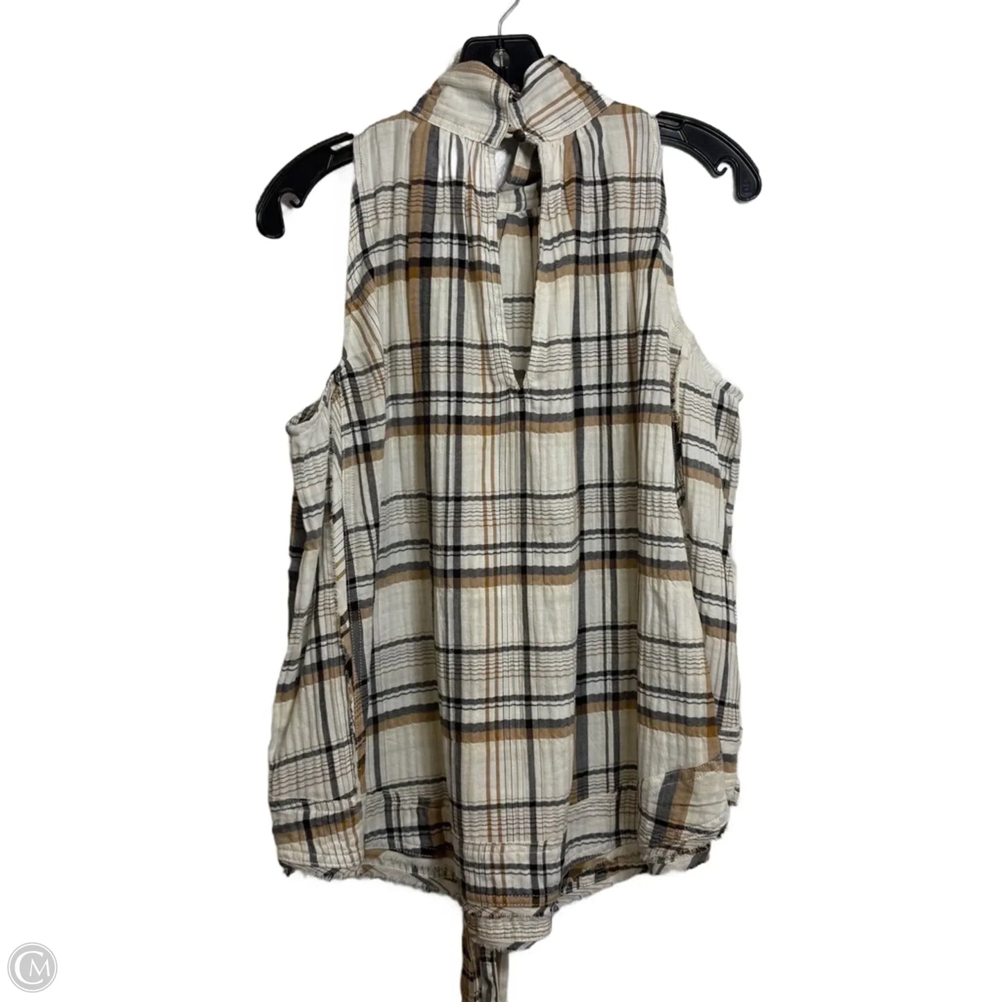 Top Sleeveless By Pilcro In Plaid Pattern, Size: M