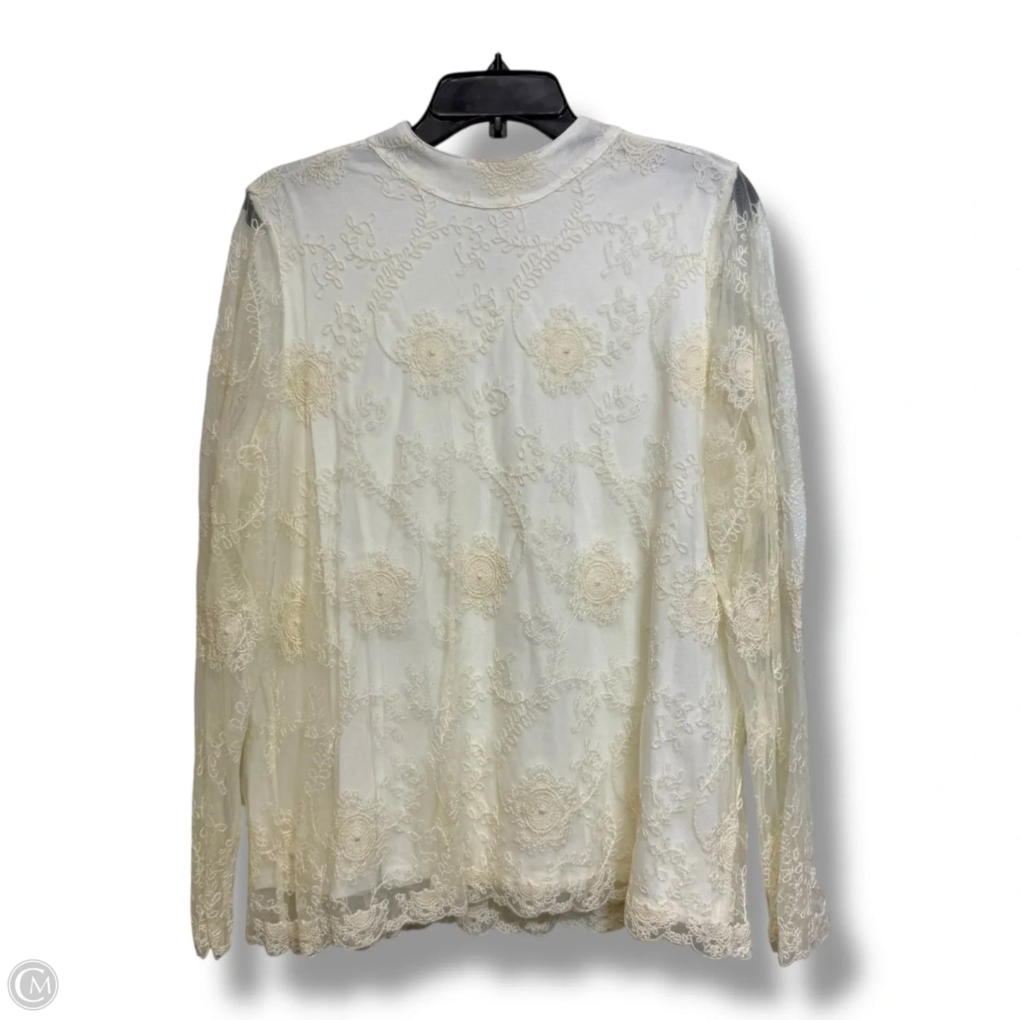 Top Long Sleeve By Chicos In Ivory, Size: L