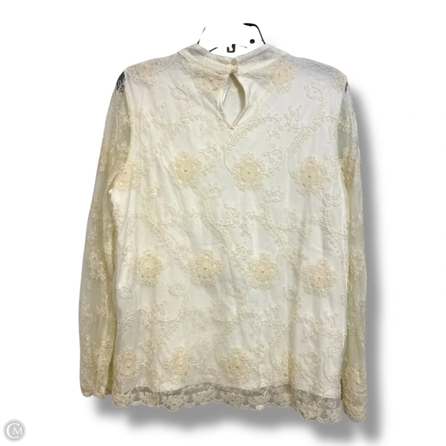 Top Long Sleeve By Chicos In Ivory, Size: L