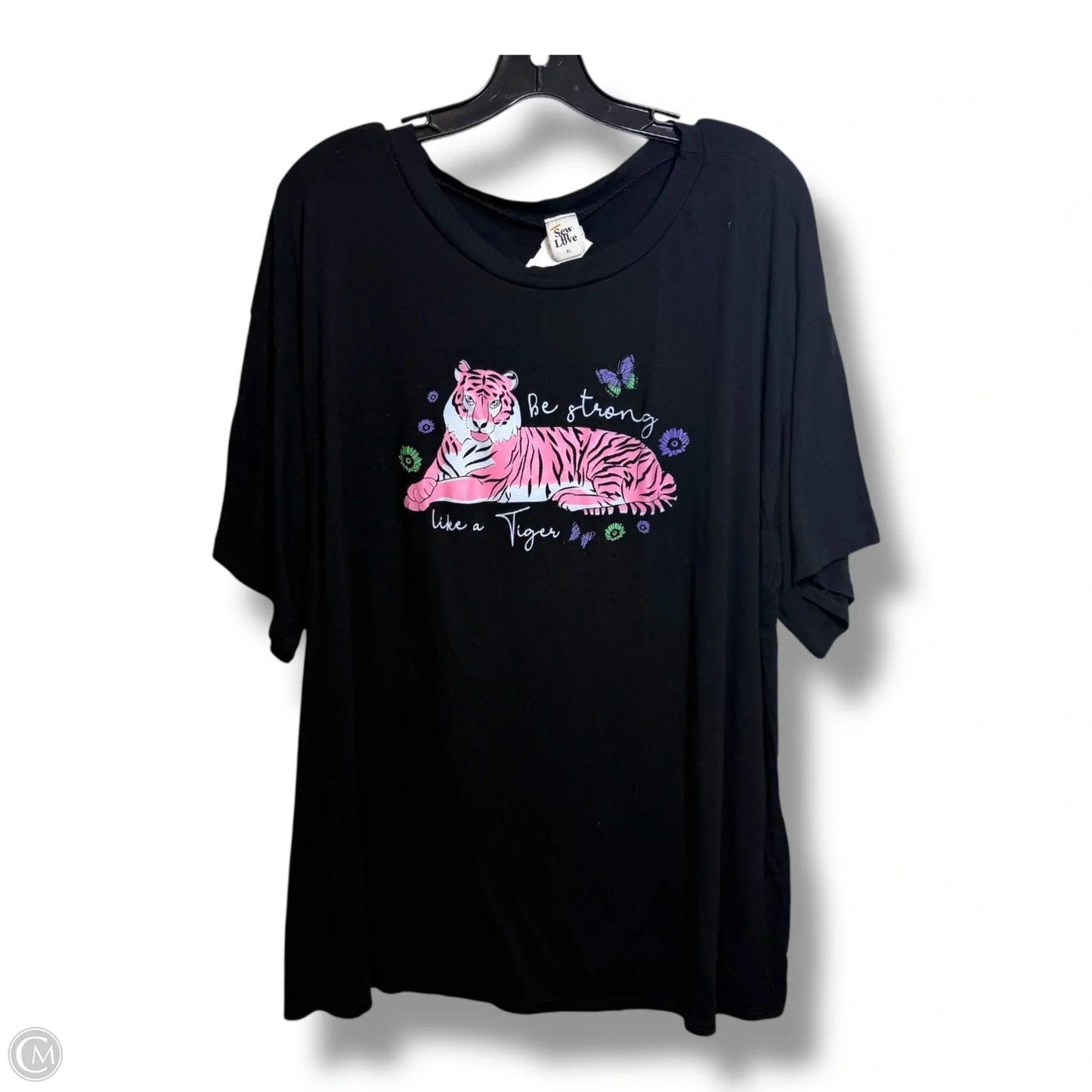 Top Short Sleeve By Sew In Love In Black, Size: Xl