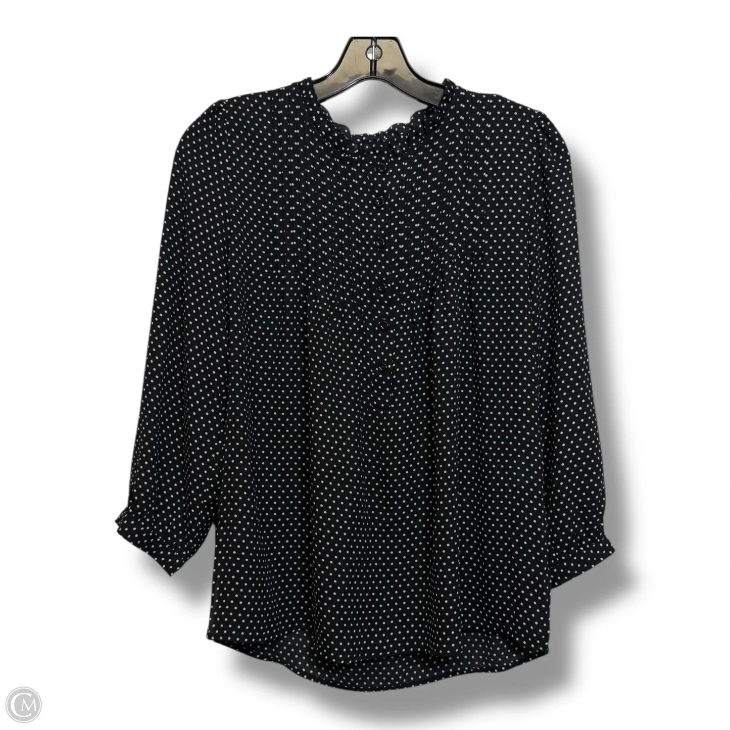 Top Long Sleeve By Maison Damelie In Polkadot Pattern, Size: Xs