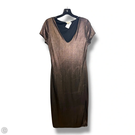 Dress Casual Midi By Clothes Mentor In Bronze, Size: M
