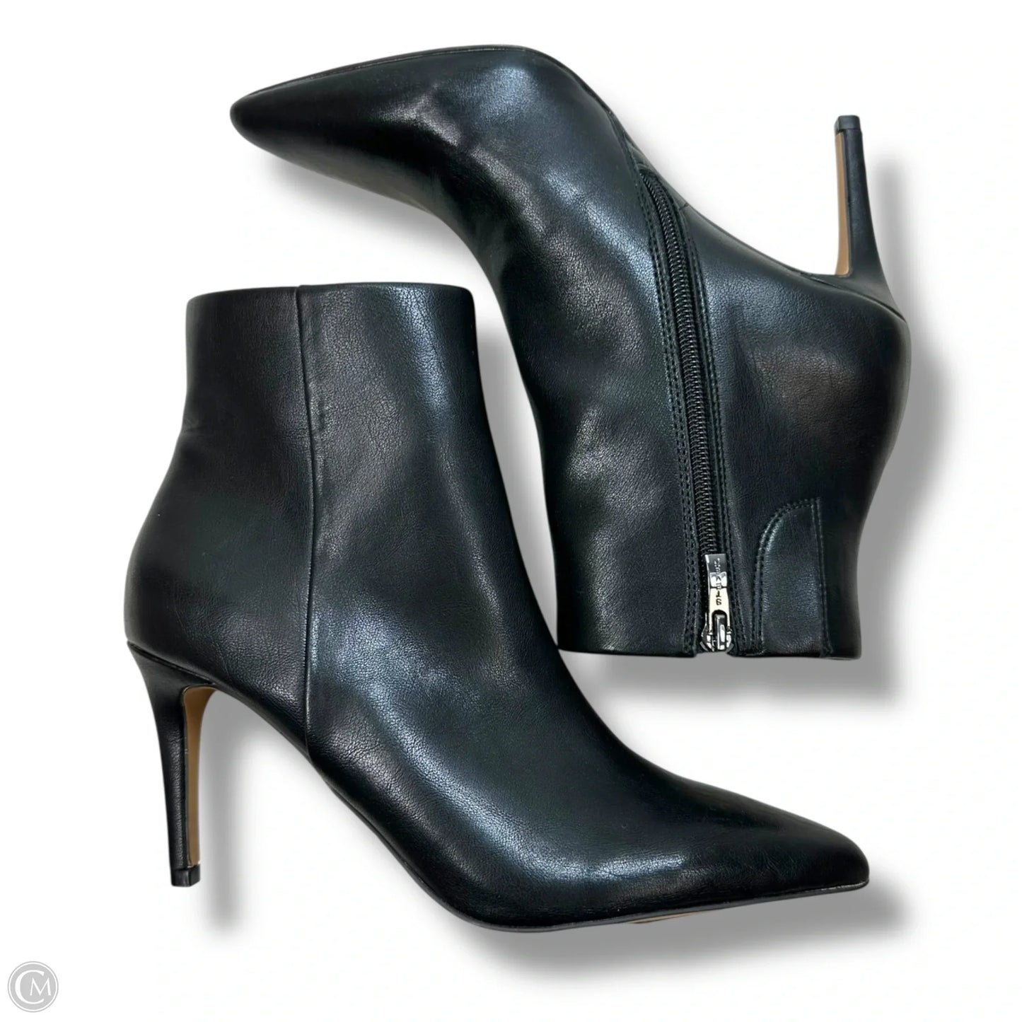 Boots Ankle Heels By Clothes Mentor In Black, Size: 8
