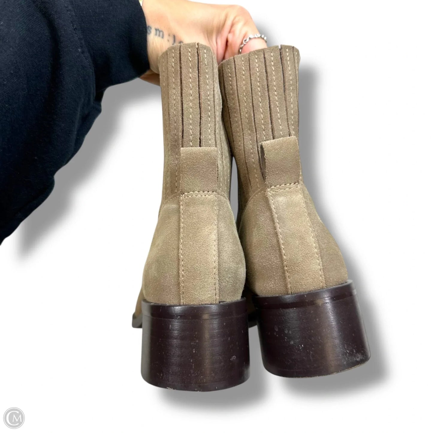 Boots Ankle Heels By Dv In Beige, Size: 7.5