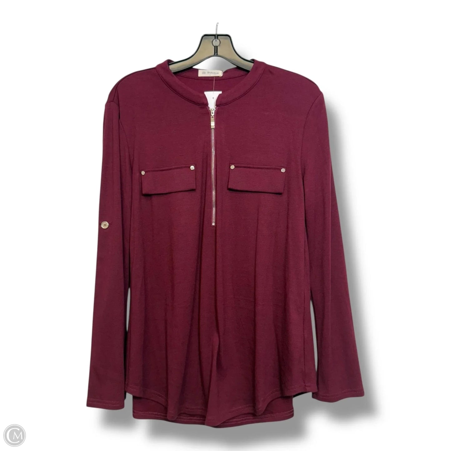 Top Long Sleeve By Clothes Mentor In Maroon, Size: L