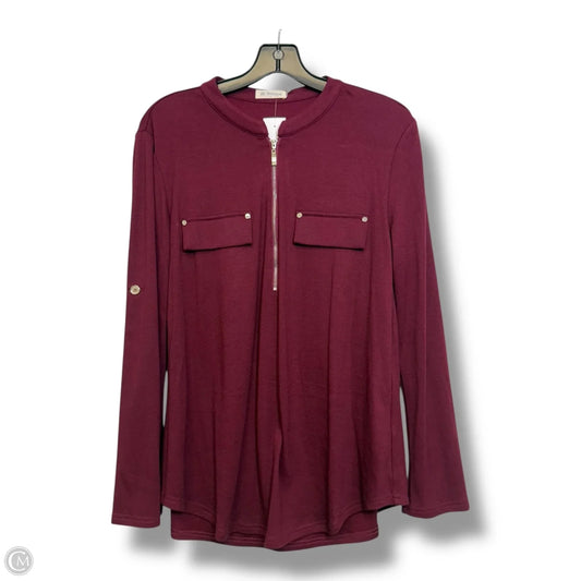 Top Long Sleeve By Clothes Mentor In Maroon, Size: L