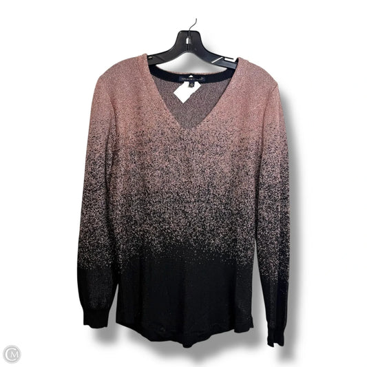 Top Long Sleeve By Adrienne Vittadini In Pink, Size: Xl