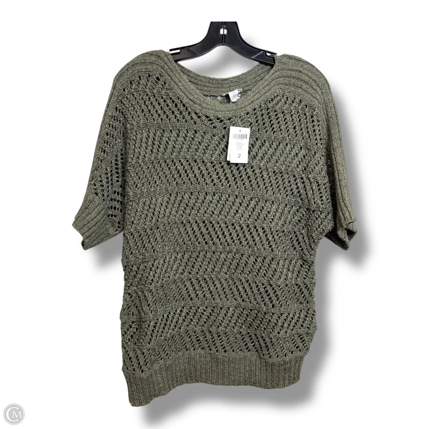 Sweater Short Sleeve By Chicos In Green, Size: L