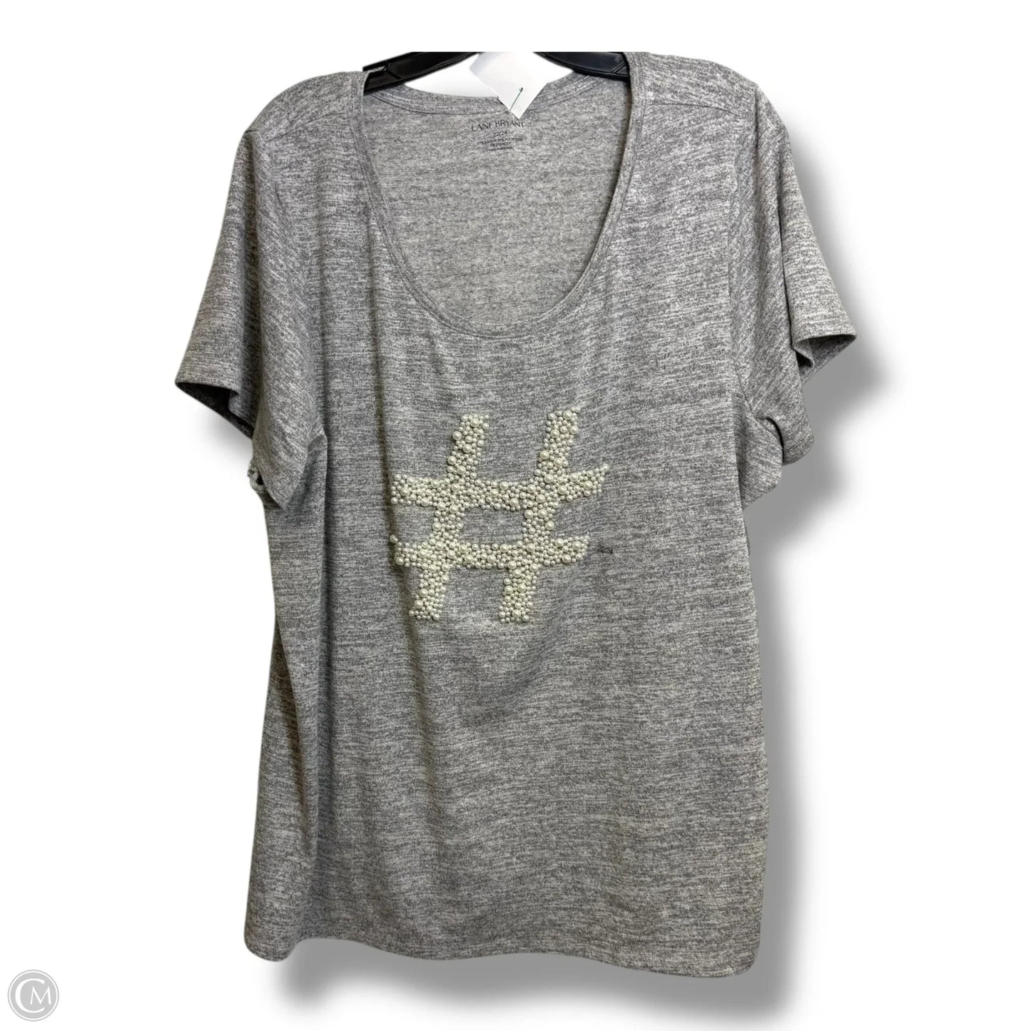 Top Short Sleeve By Lane Bryant In Grey, Size: 2x