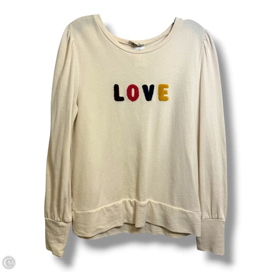 Sweatshirt Crewneck By Loft In Ivory, Size: M