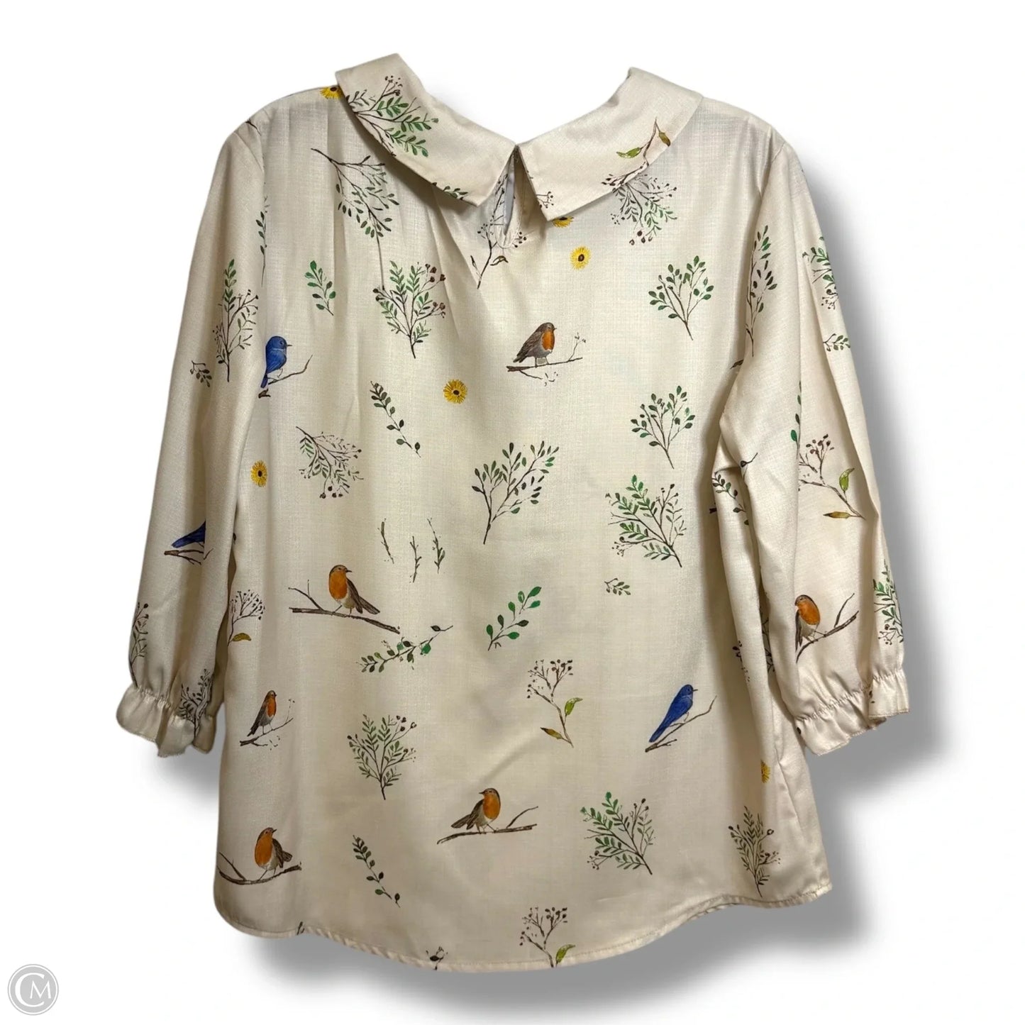 Top Short Sleeve By Cmf In Beige, Size: M