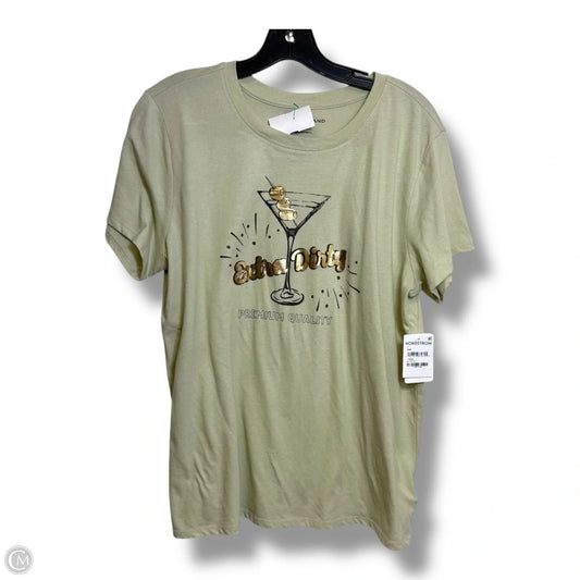 Top Short Sleeve Basic By Lucky Brand In Taupe, Size: L