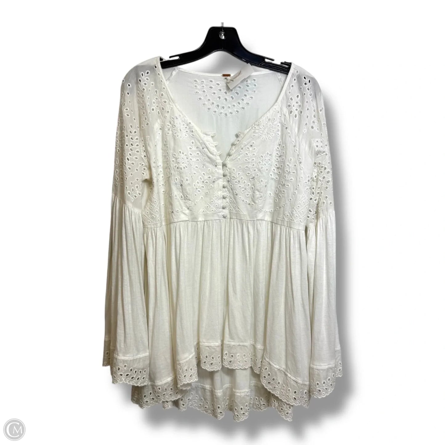 Top Long Sleeve By Free People In White, Size: S