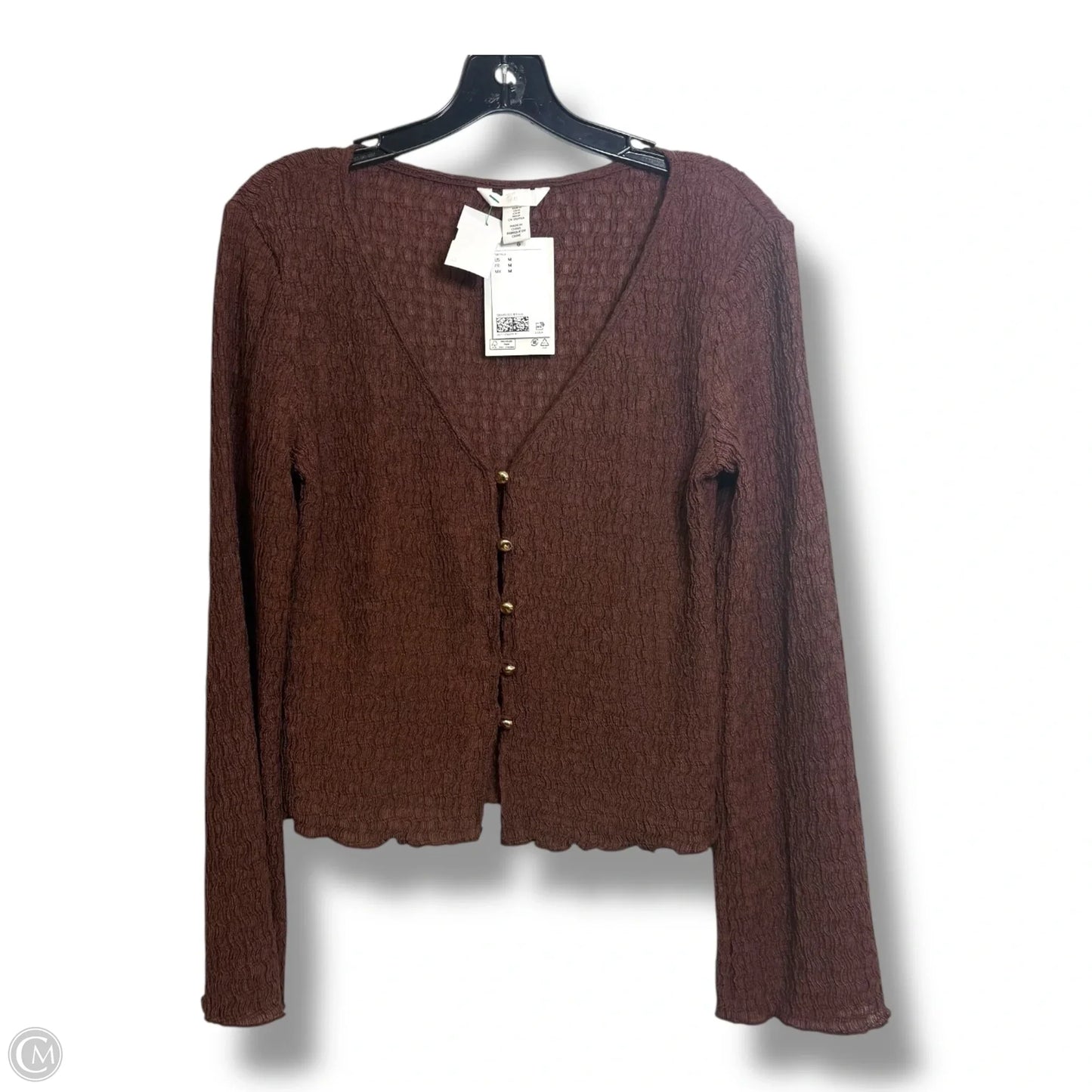 Top Long Sleeve By H&m In Brown, Size: M