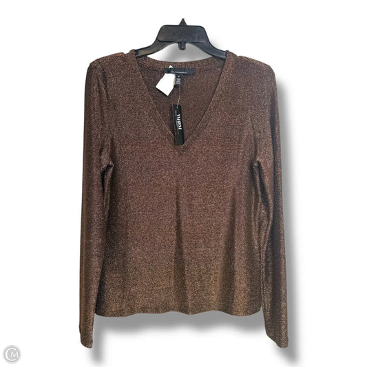 Top Long Sleeve By White House Black Market In Bronze, Size: M