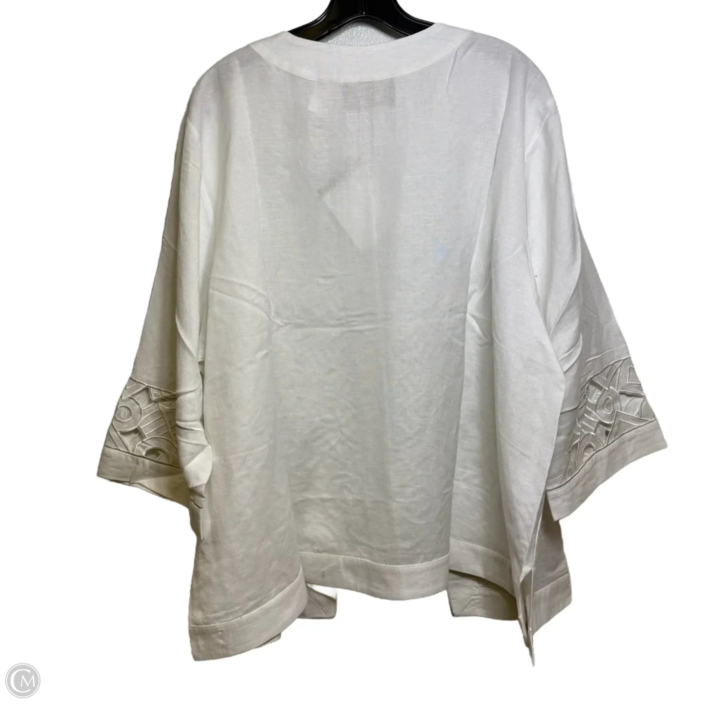 Cardigan By Bob Mackie Qvc In White, Size: 2x