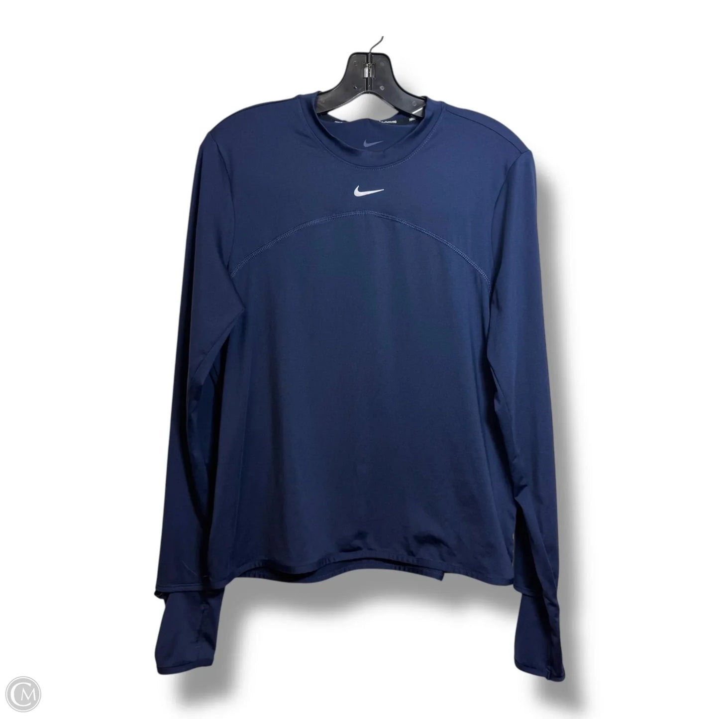 Athletic Top Long Sleeve Crewneck By Nike Apparel In Navy, Size: M