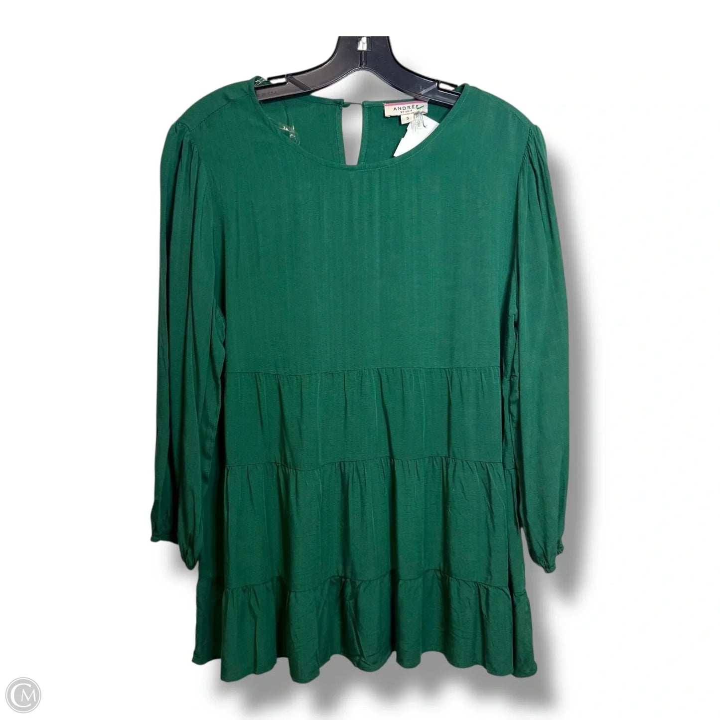 Top Long Sleeve By Andree By Unit In Green, Size: S
