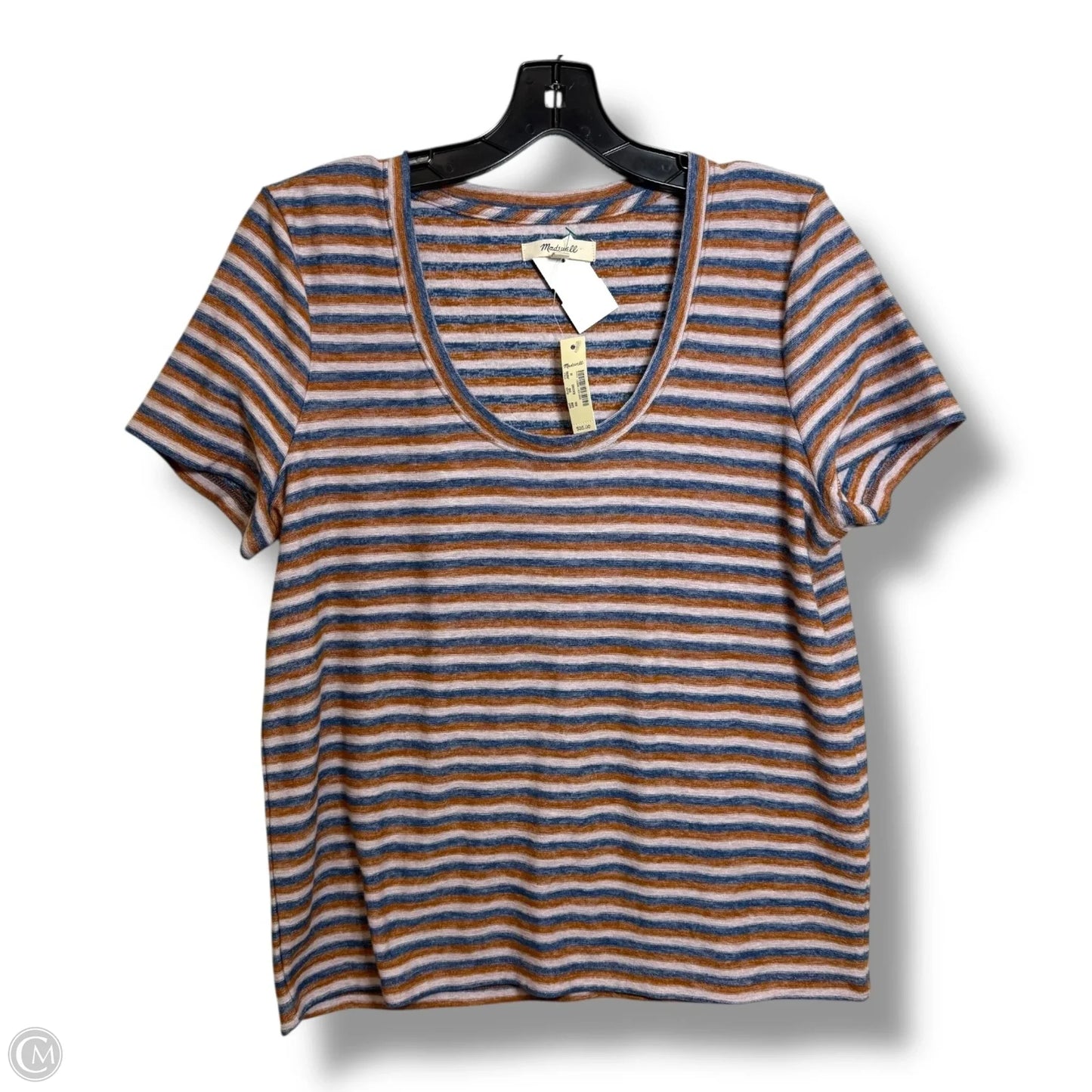 Top Short Sleeve Basic By Madewell In Striped Pattern, Size: M