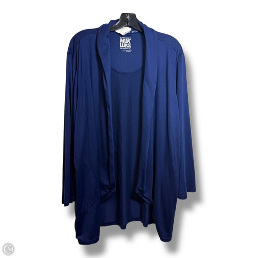 Cardigan By Muk Luks In Navy, Size: 1x