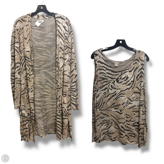 Cardigan By Chicos In Animal Print, Size: Xl