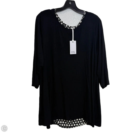 Top 3/4 Sleeve By Rose And Olive In Black, Size: 1x