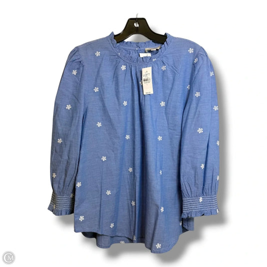 Top Long Sleeve By Loft In Blue, Size: L