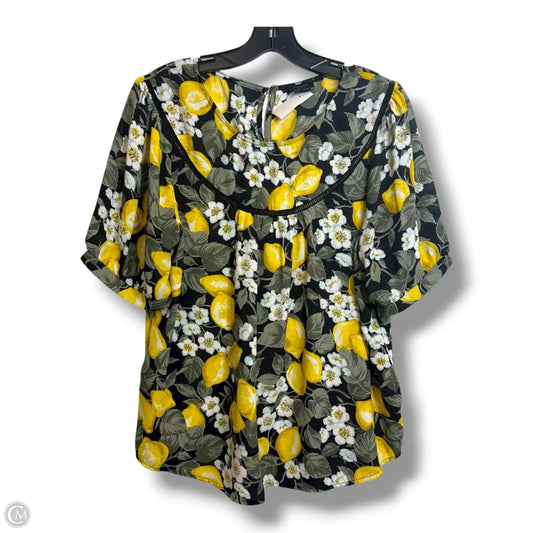 Top Short Sleeve By Ann Taylor In Yellow, Size: L