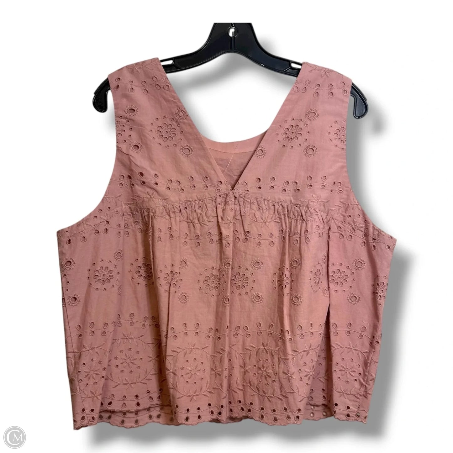 Top Sleeveless By Loft In Pink, Size: L