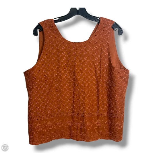 Top Sleeveless By Loft In Copper, Size: L