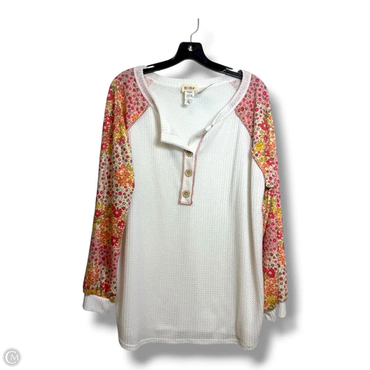 Top Long Sleeve By Bibi In Floral Print, Size: L