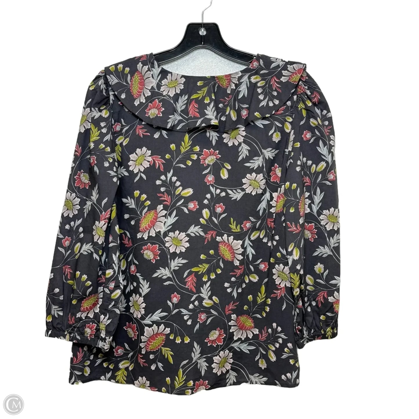 Top 3/4 Sleeve By Loft In Floral Print, Size: M