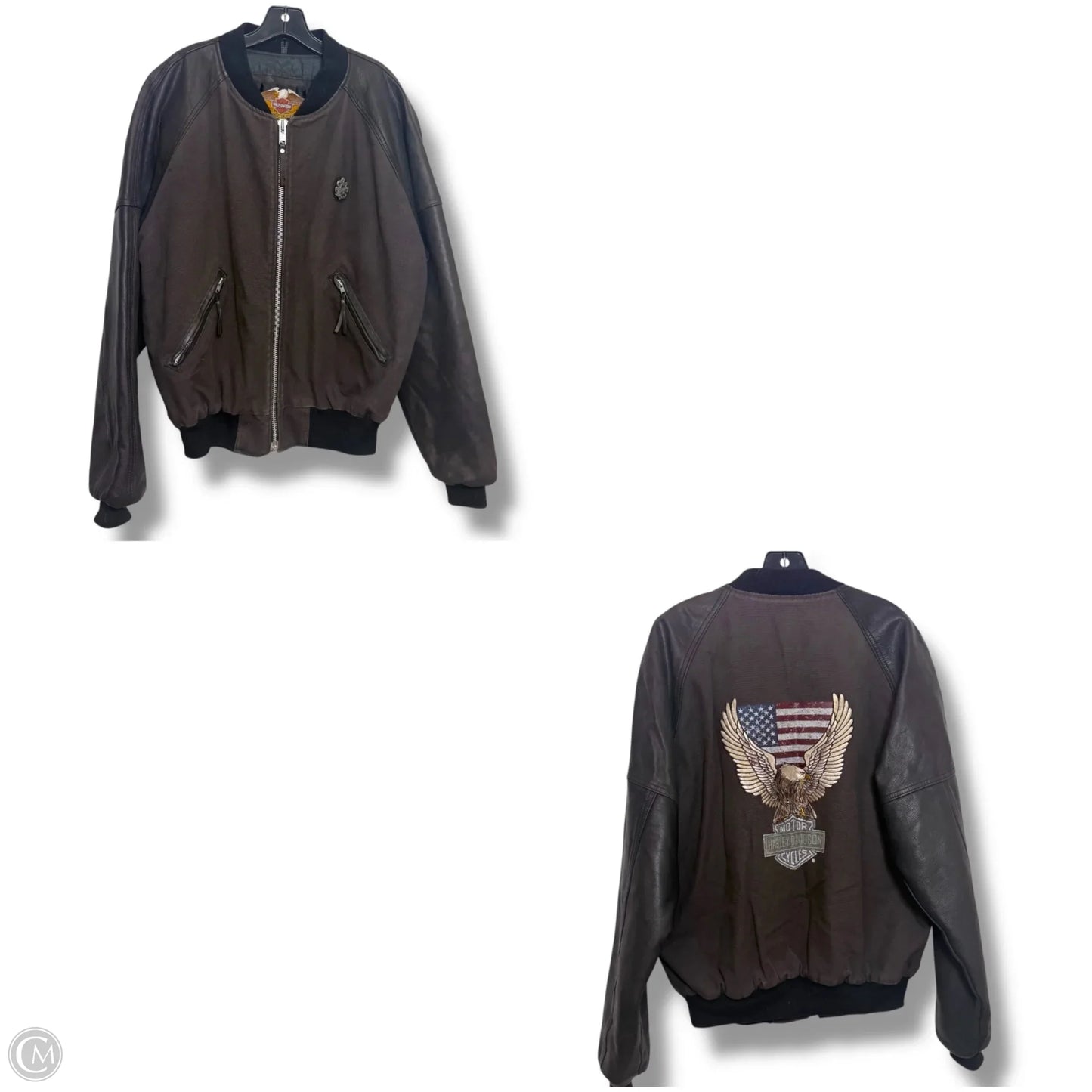 Bomber Jacket Leather By Harley Davidson In Black, Size: M